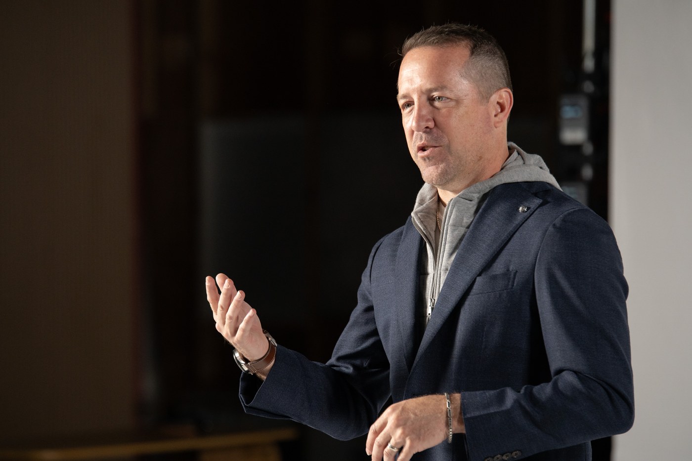 Josh delivering a leadership keynote